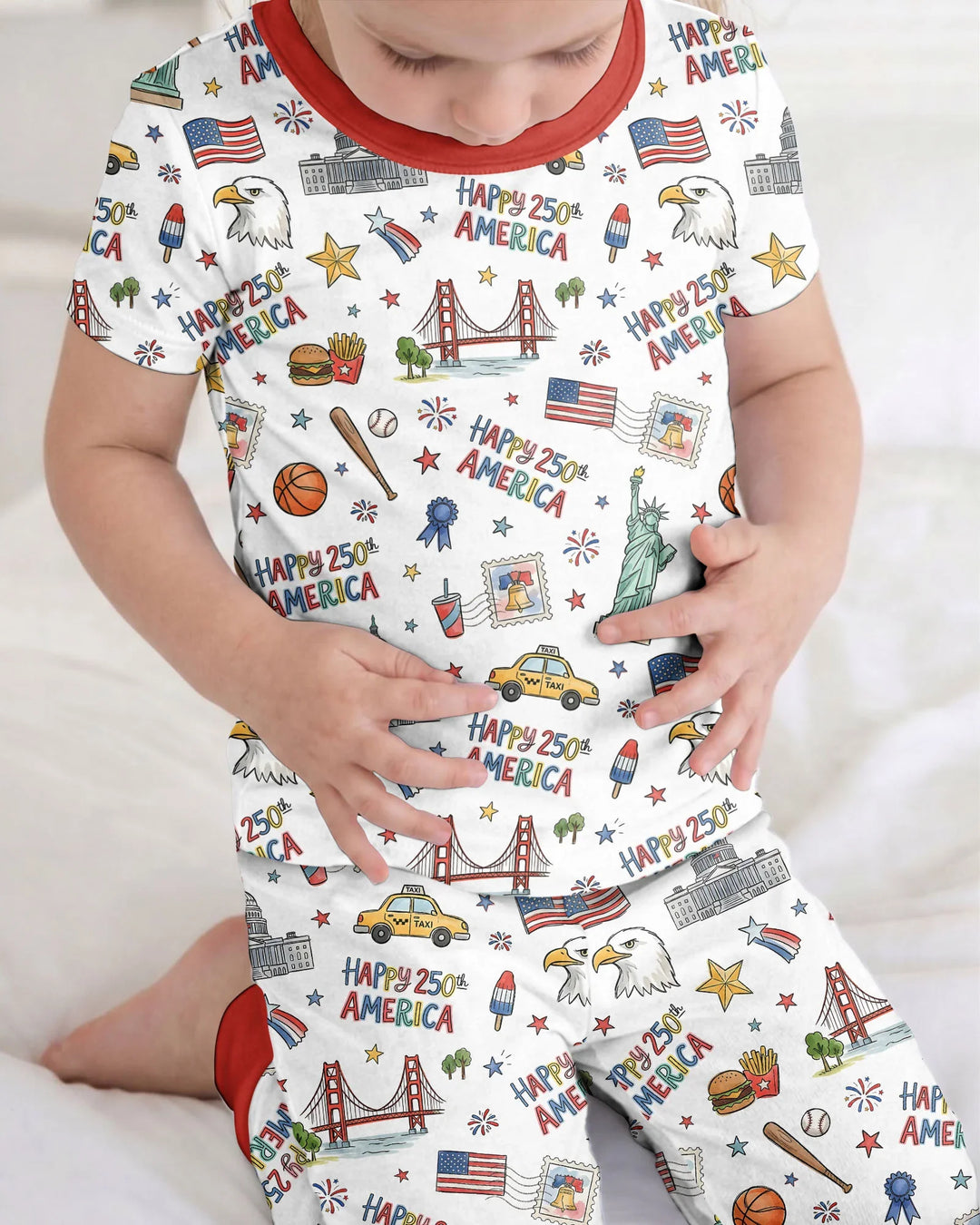 Zweiteiliges, kurzärmliges Pyjama-Set mit Marienkäfern
