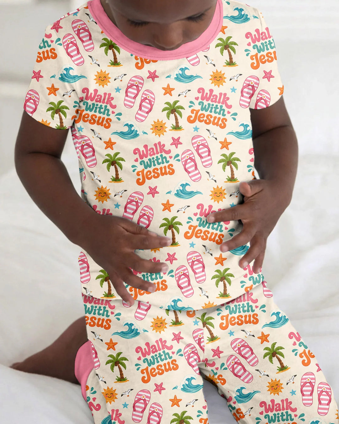 Zweiteiliges, kurzärmliges Pyjama-Set mit Marienkäfern