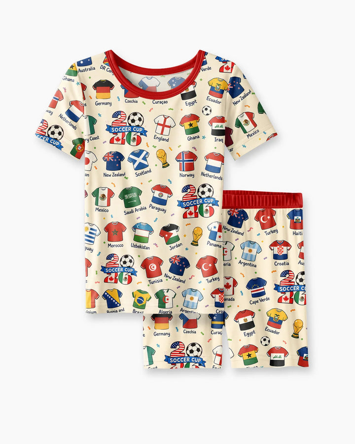 Schlafanzug-Set zweiteilig, kurze Ärmel, kurze Hose, Bambus