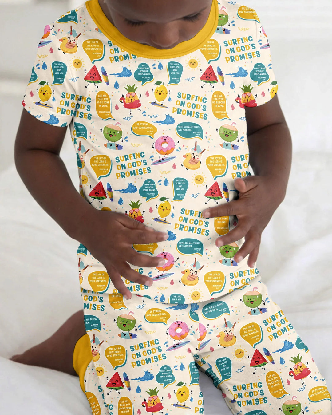 Zweiteiliges, kurzärmliges Pyjama-Set mit Marienkäfern