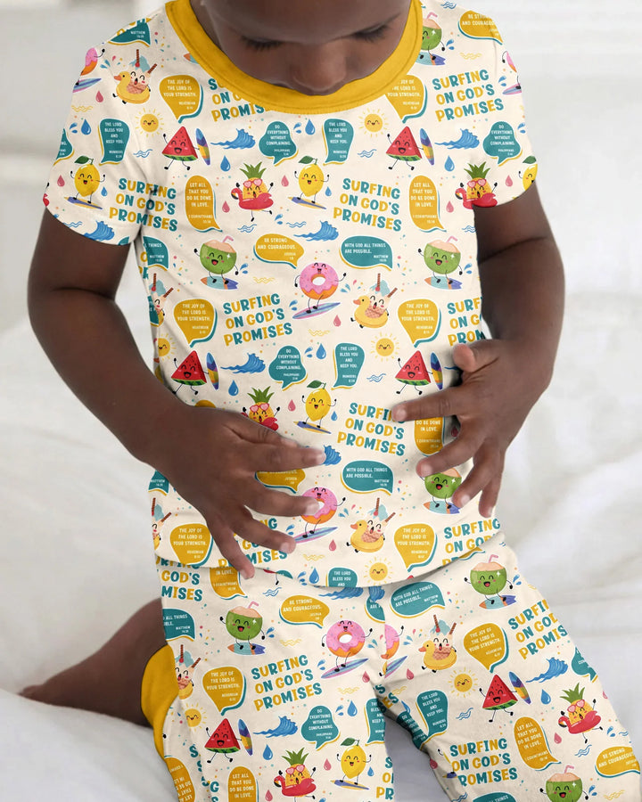 Zweiteiliges, kurzärmliges Pyjama-Set mit Marienkäfern