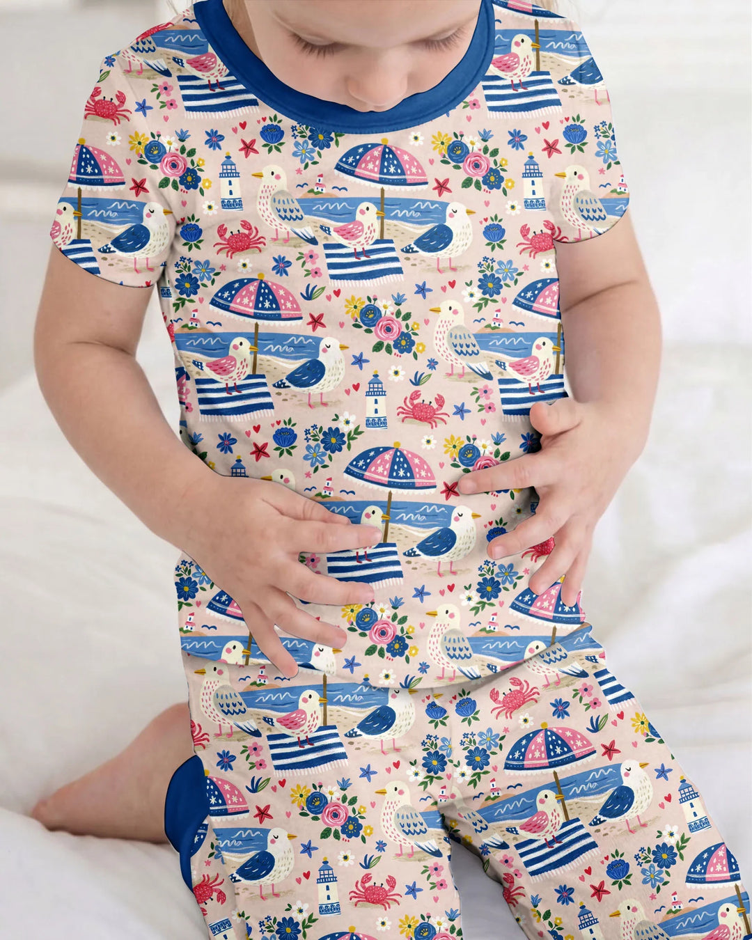 Zweiteiliges, kurzärmliges Pyjama-Set mit Marienkäfern