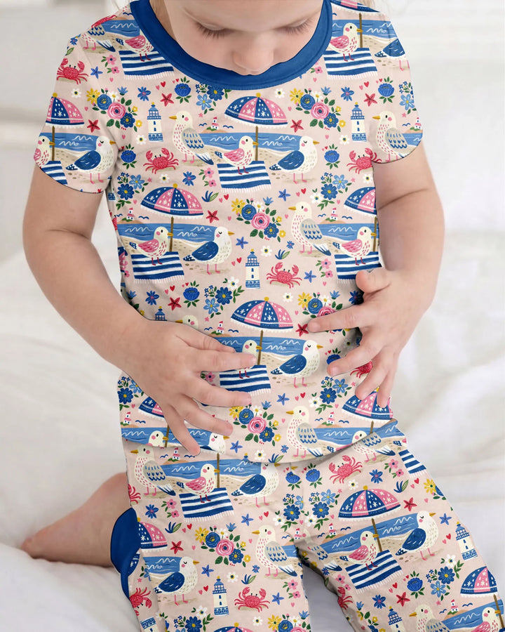 Zweiteiliges, kurzärmliges Pyjama-Set mit Marienkäfern