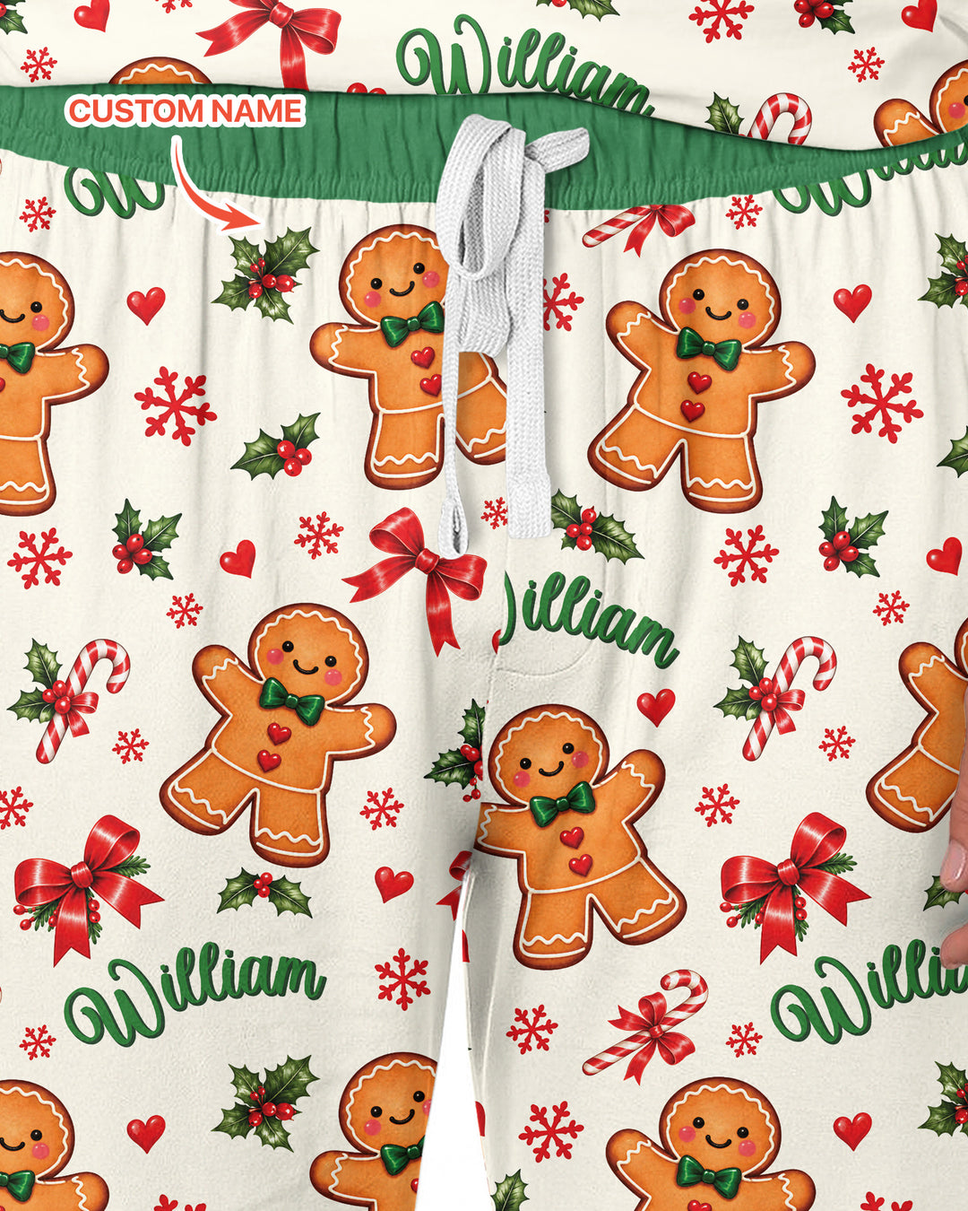 Custom Name Gingerbread Bamboo Men's Pajama Set