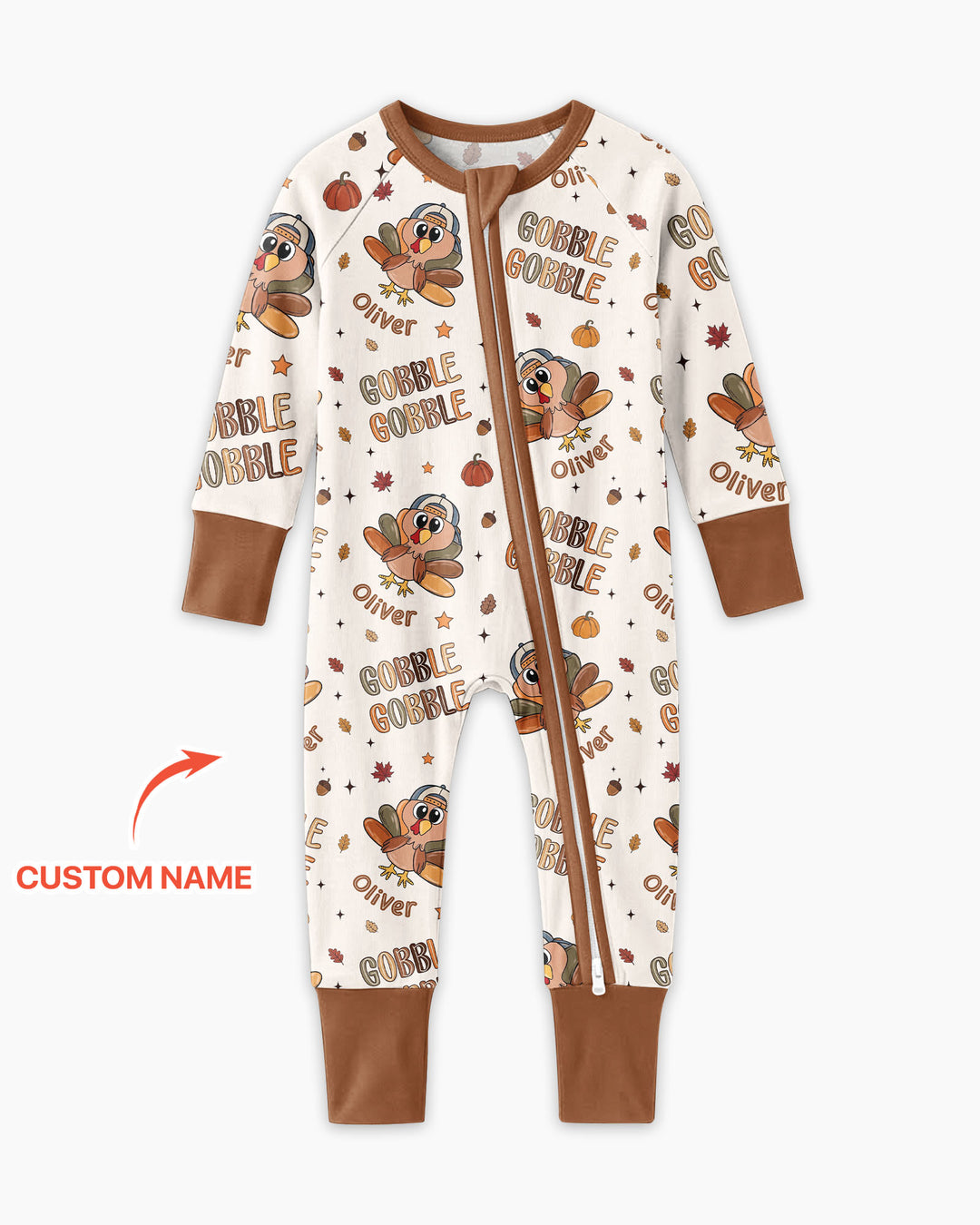 Custom Name Gobble Gobble Bamboo Convertible Zippy