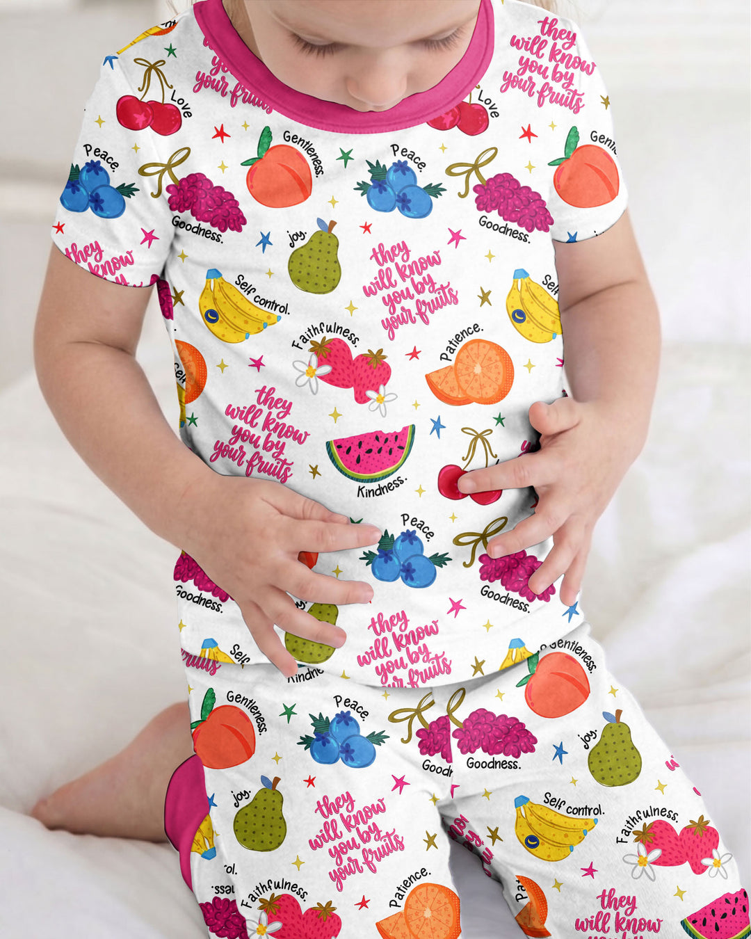 They Will Know You By Your Fruits Bamboo Two Piece Short Sleeve Pajama Set