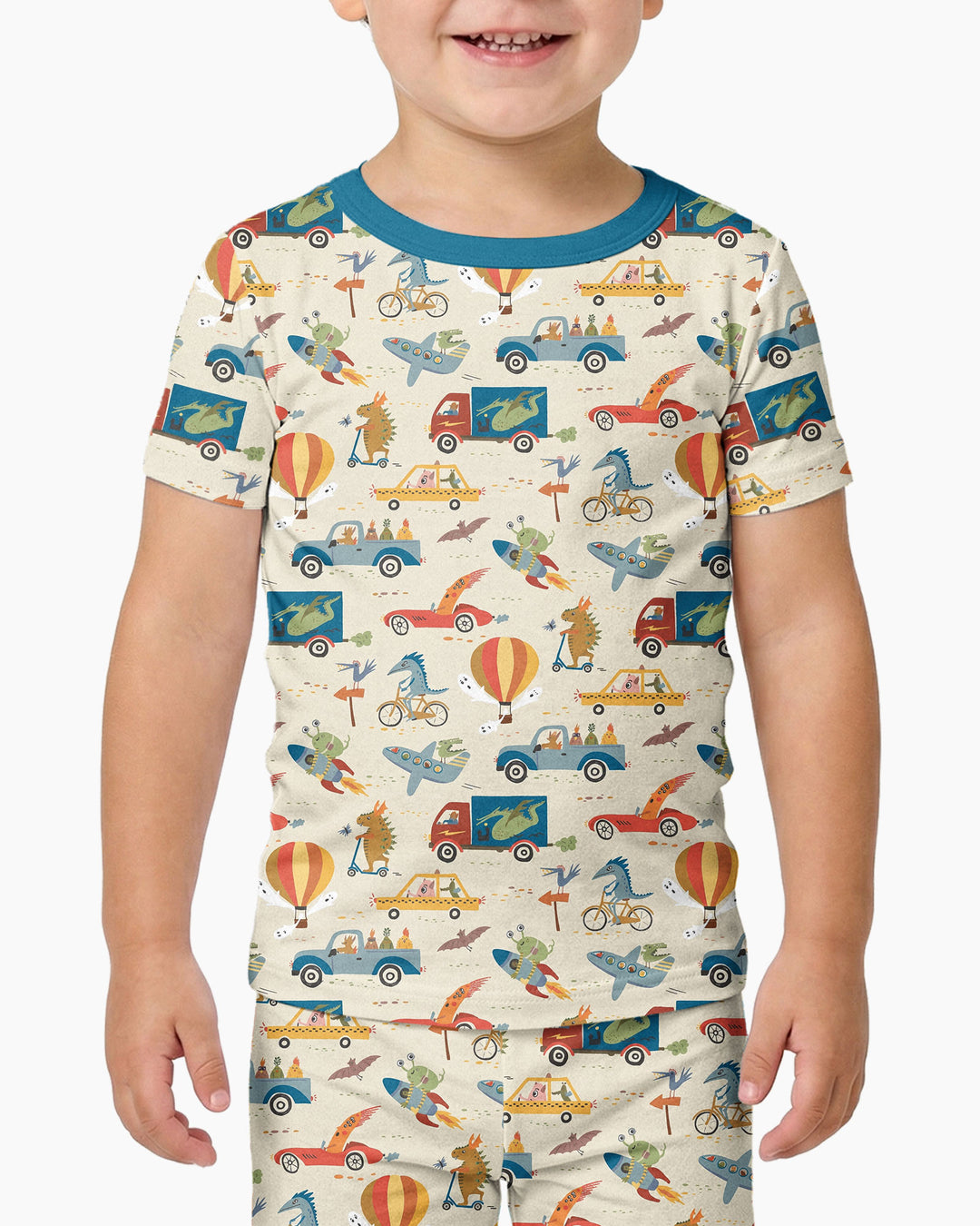 Monsters on the Move Bamboo Two Piece Short Sleeve Pajama Set