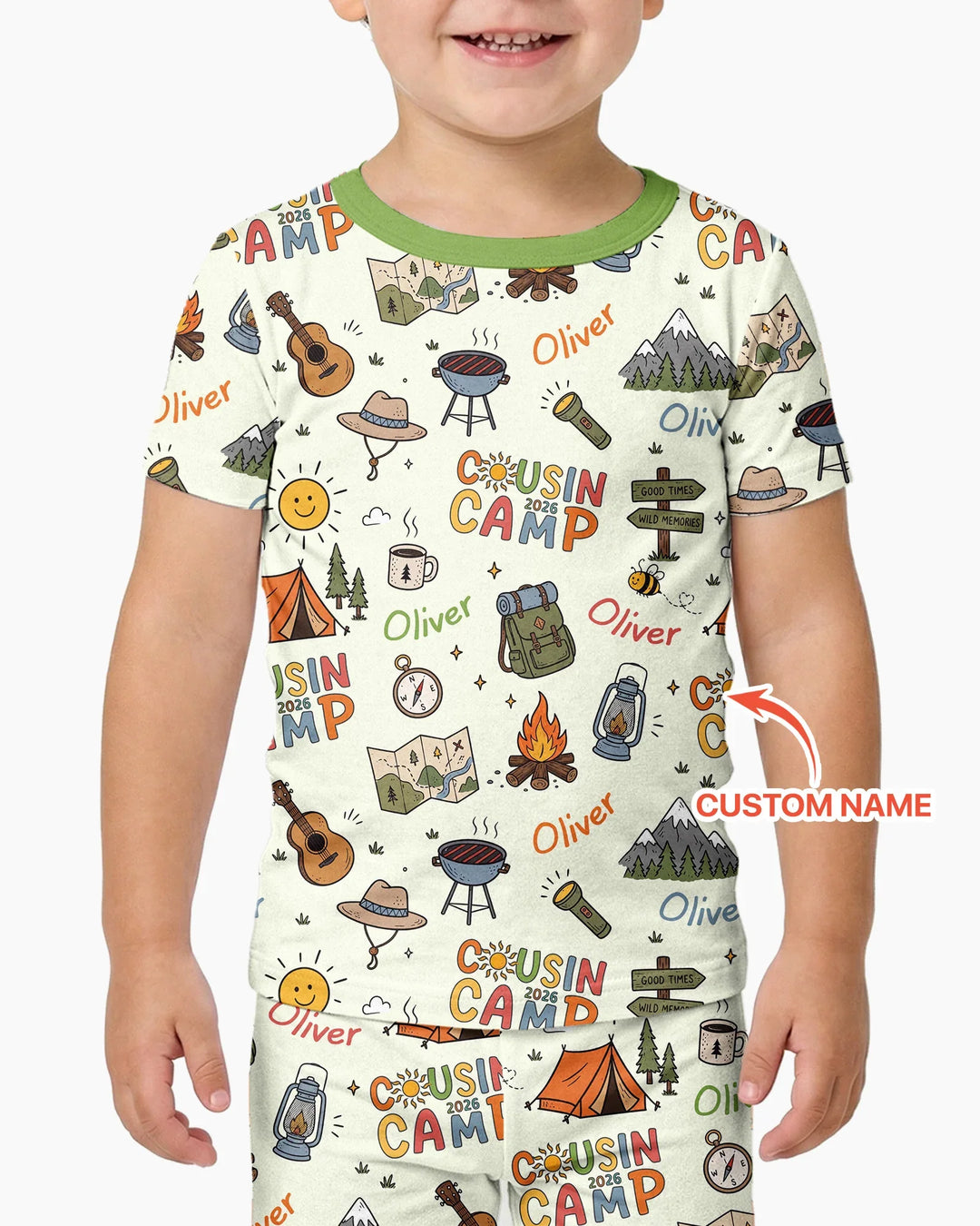Zweiteiliges, kurzärmliges Pyjama-Set mit Marienkäfern