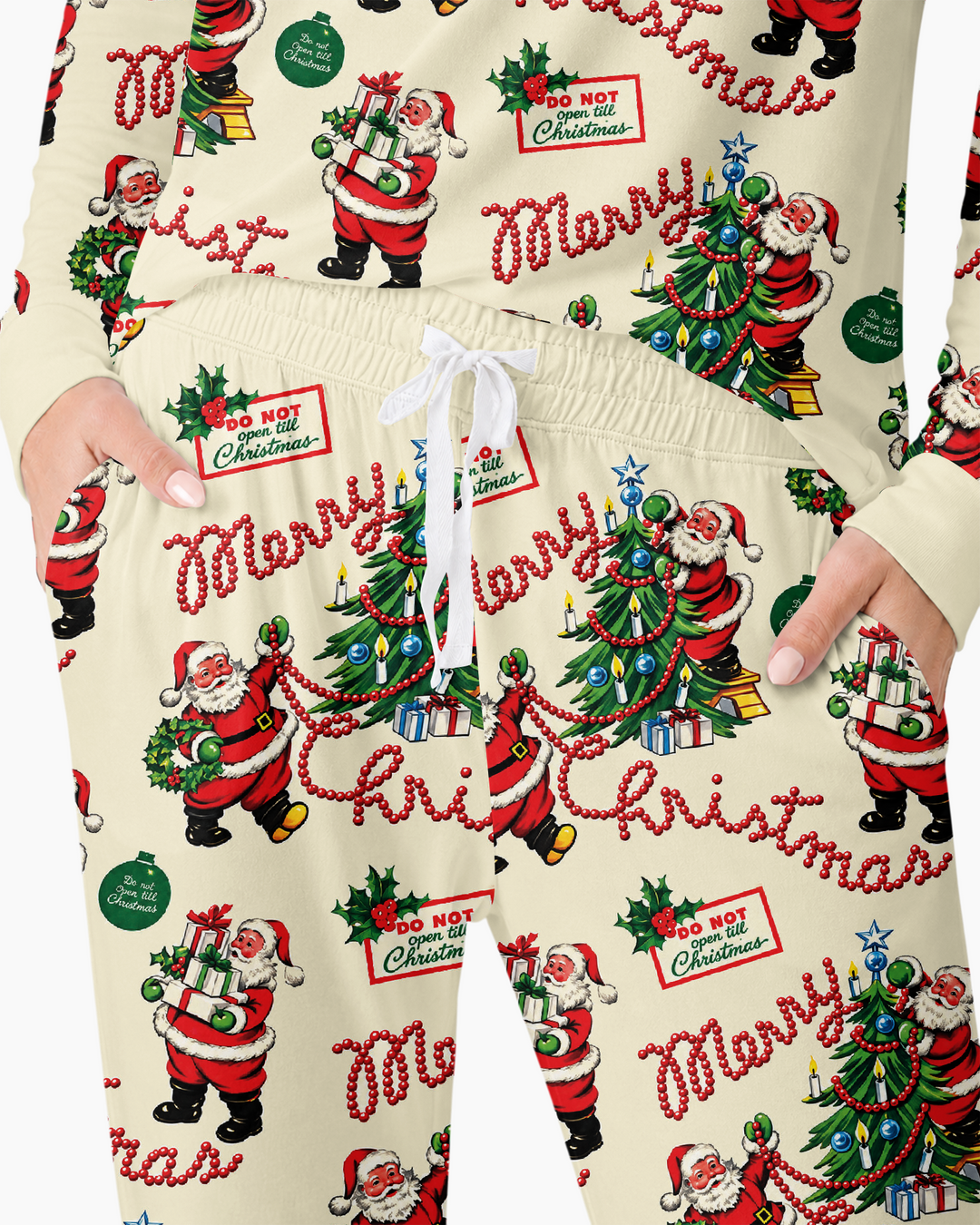 Funny Christmas Santa Bamboo Women Pajama Set