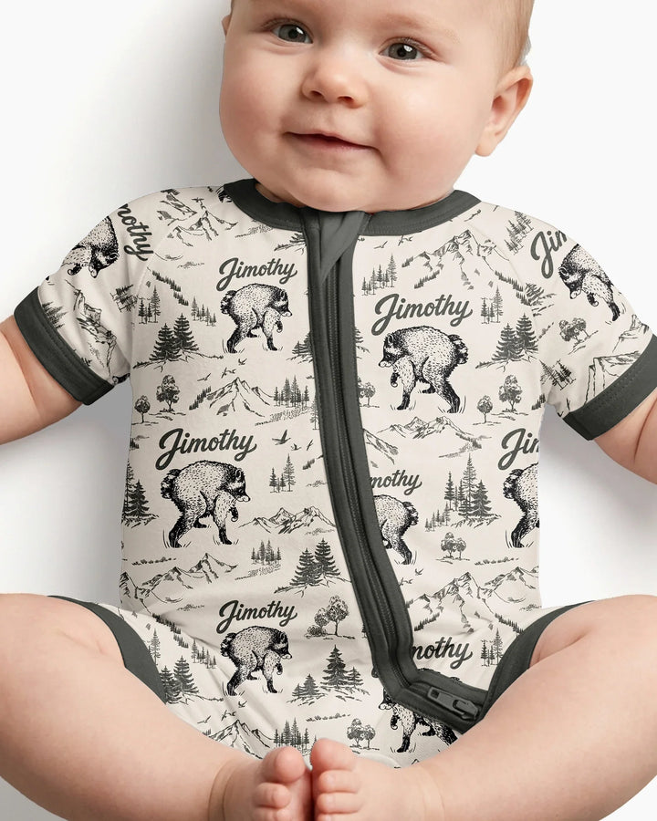 Vintage Jimothy Racoon Family Matching Bamboo Shorty Zippy