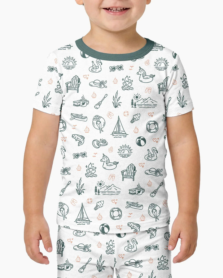 Zweiteiliges, kurzärmliges Pyjama-Set mit Marienkäfern