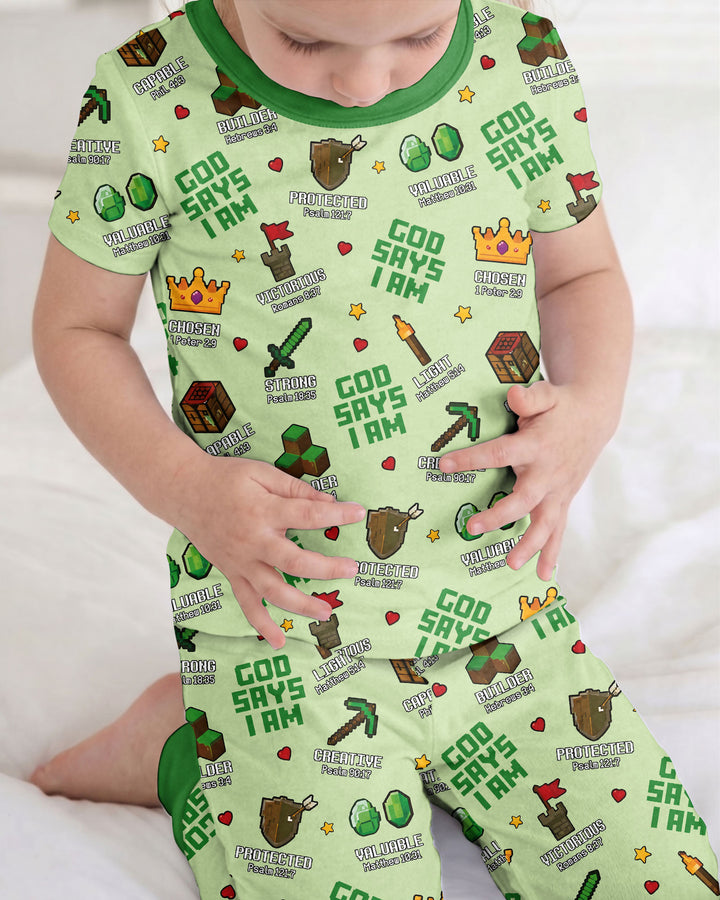 Zweiteiliges, kurzärmliges Pyjama-Set mit Marienkäfern