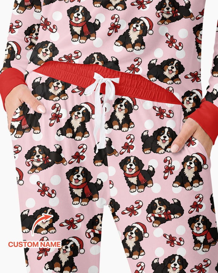 Holiday Bernese Mountain Christmas Dog Bamboo Women Pajama Set