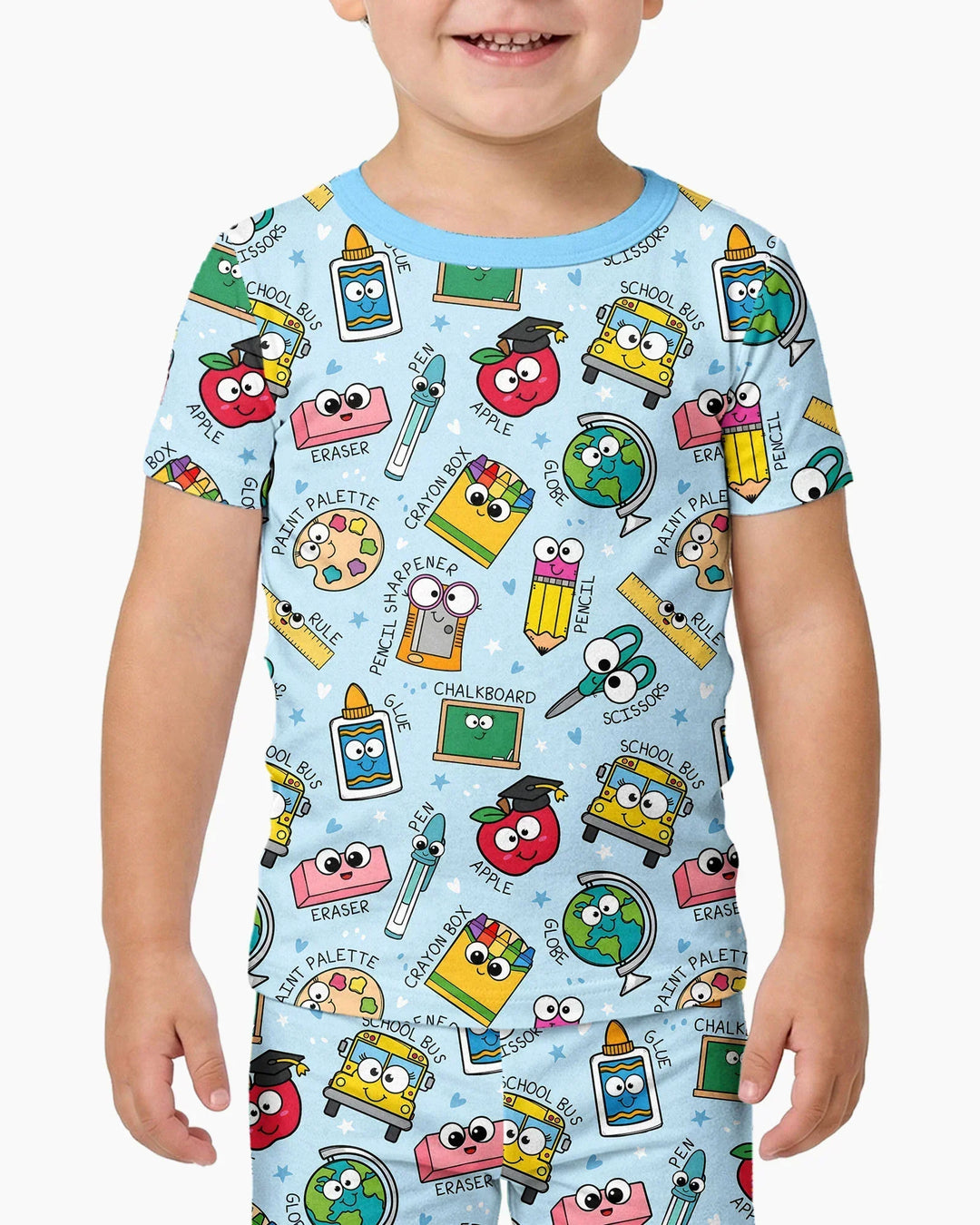 Happy School Pals Two Piece Short Sleeve Pajama Set