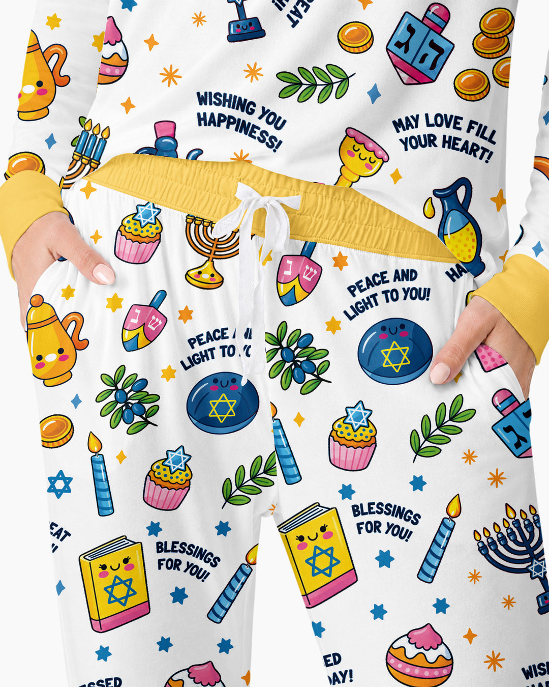 Kawaii Menorah Holiday Bamboo Women Pajama Set