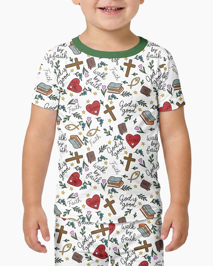Zweiteiliges, kurzärmliges Pyjama-Set mit Marienkäfern