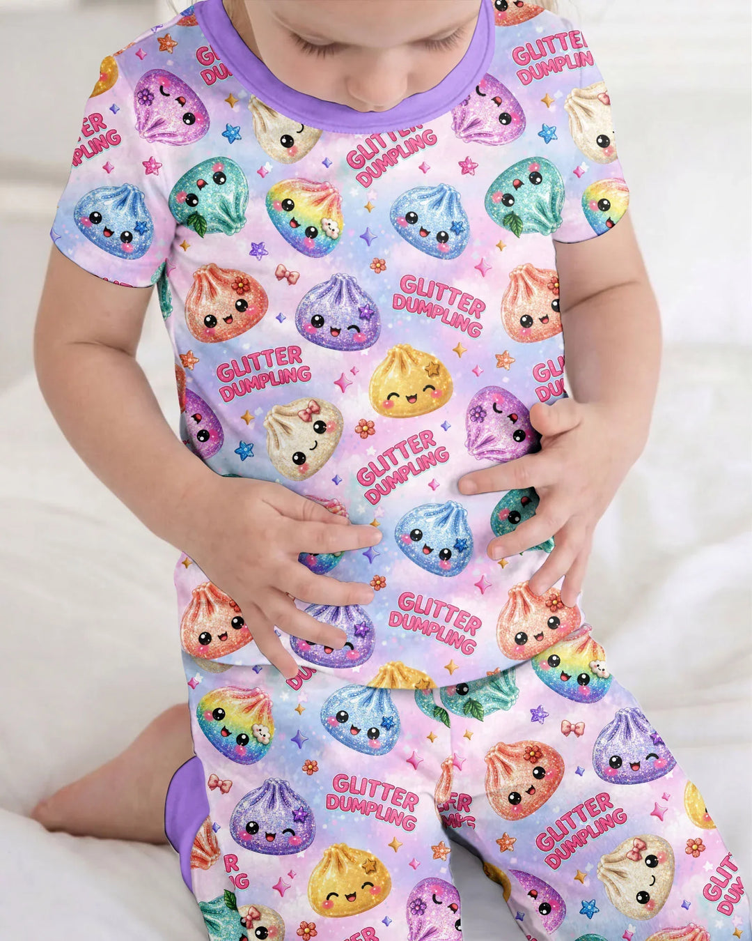 Glitter Dumpling Bamboo Two Piece Short Sleeve Pajama Set