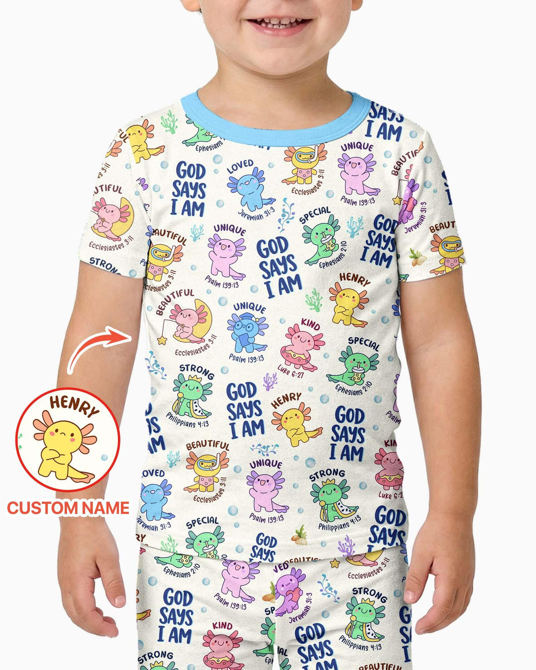 Zweiteiliges, kurzärmliges Pyjama-Set mit Marienkäfern