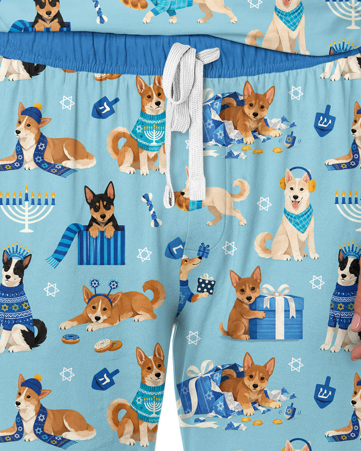 Hannukkah Protected by A Canaan Dog Bamboo Men's Pajama Set