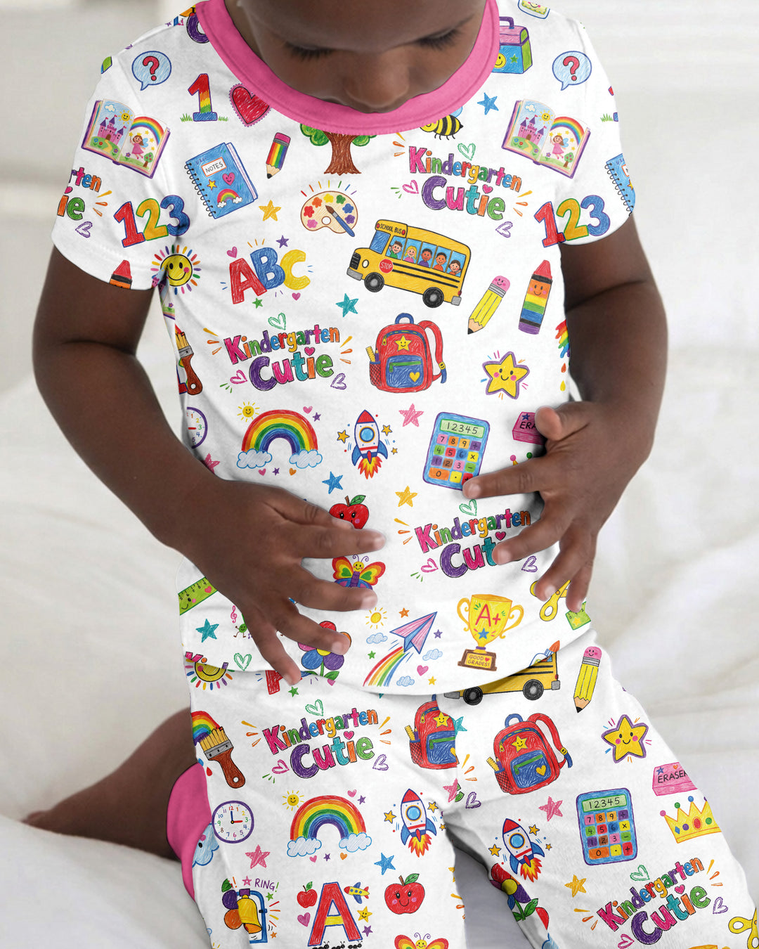 Zweiteiliges, kurzärmliges Pyjama-Set mit Marienkäfern