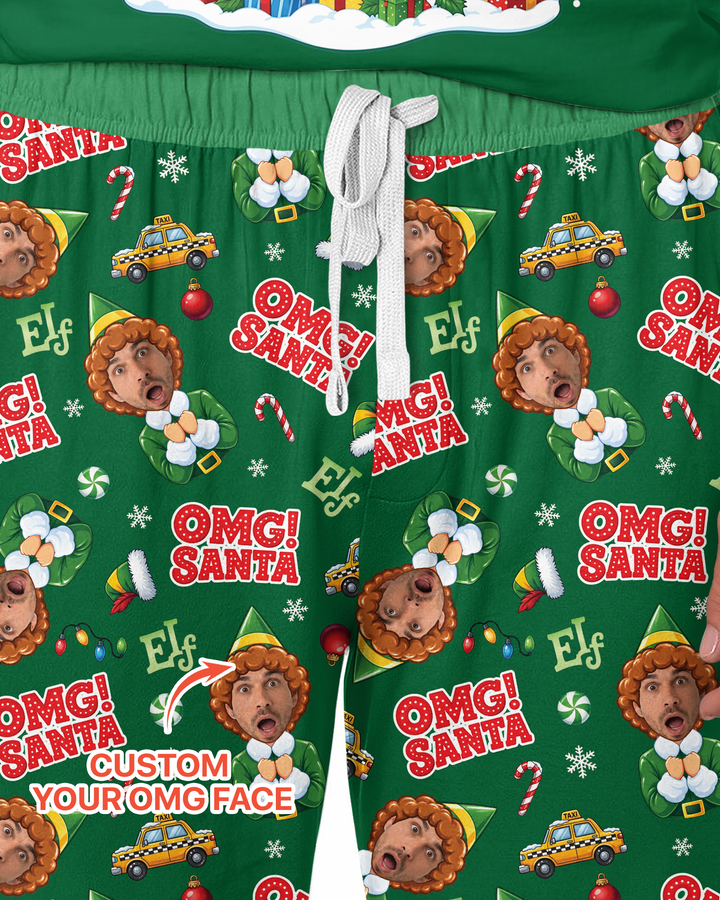 Custom Image OMG Santa Bamboo Men's Pajama Set