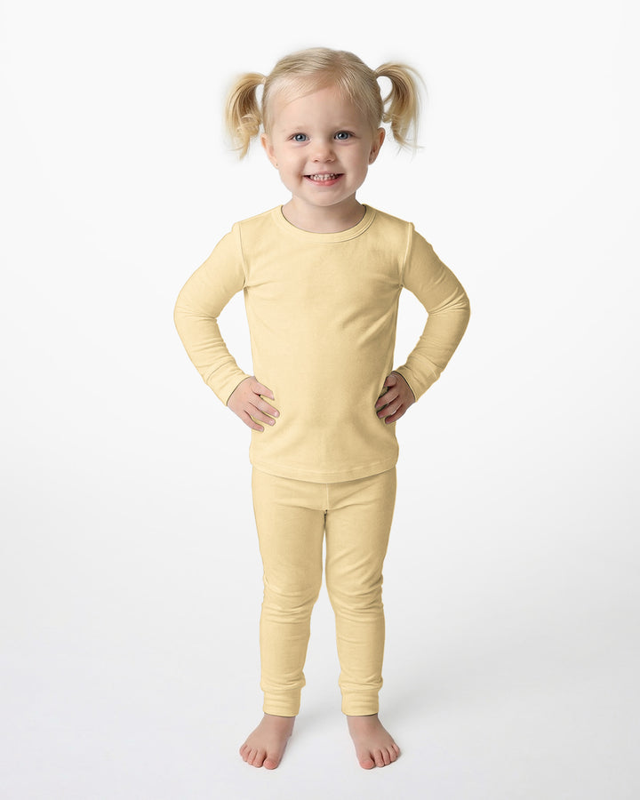 Butter Yellow Bamboo Two Piece Pajama Set