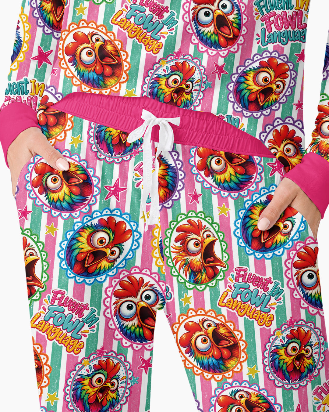 Fluent In Fowl Language Bamboo Women Pajama Set