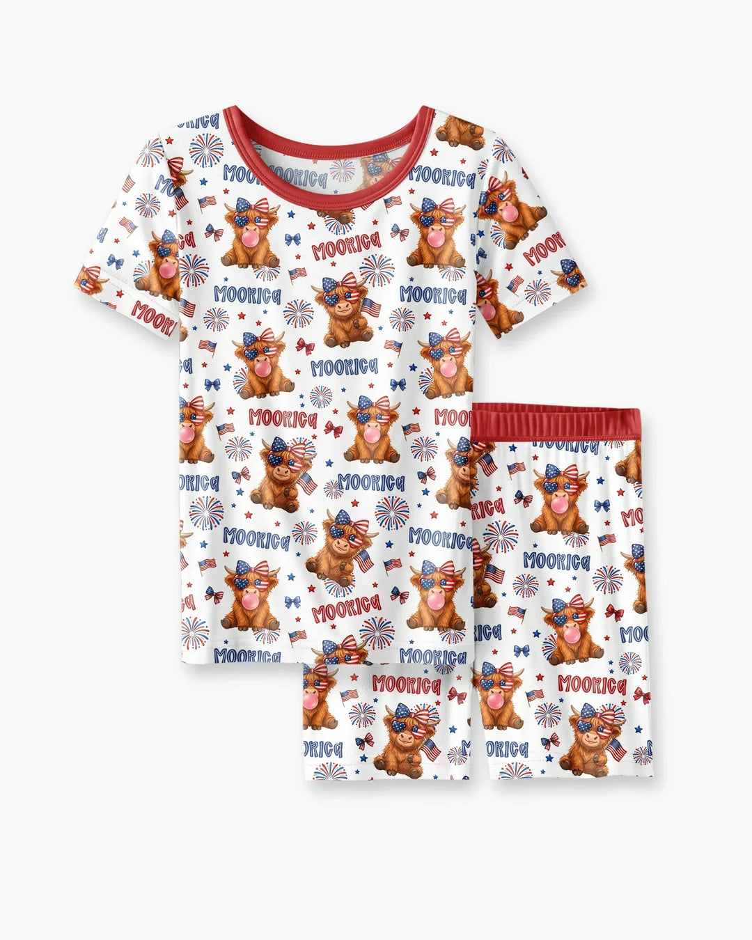 Schlafanzug-Set zweiteilig, kurze Ärmel, kurze Hose, Bambus