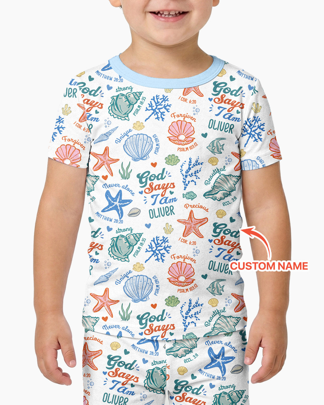 Zweiteiliges, kurzärmliges Pyjama-Set mit Marienkäfern