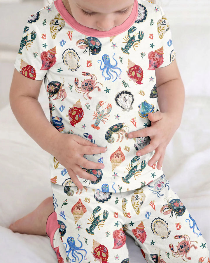 Zweiteiliges, kurzärmliges Pyjama-Set mit Marienkäfern