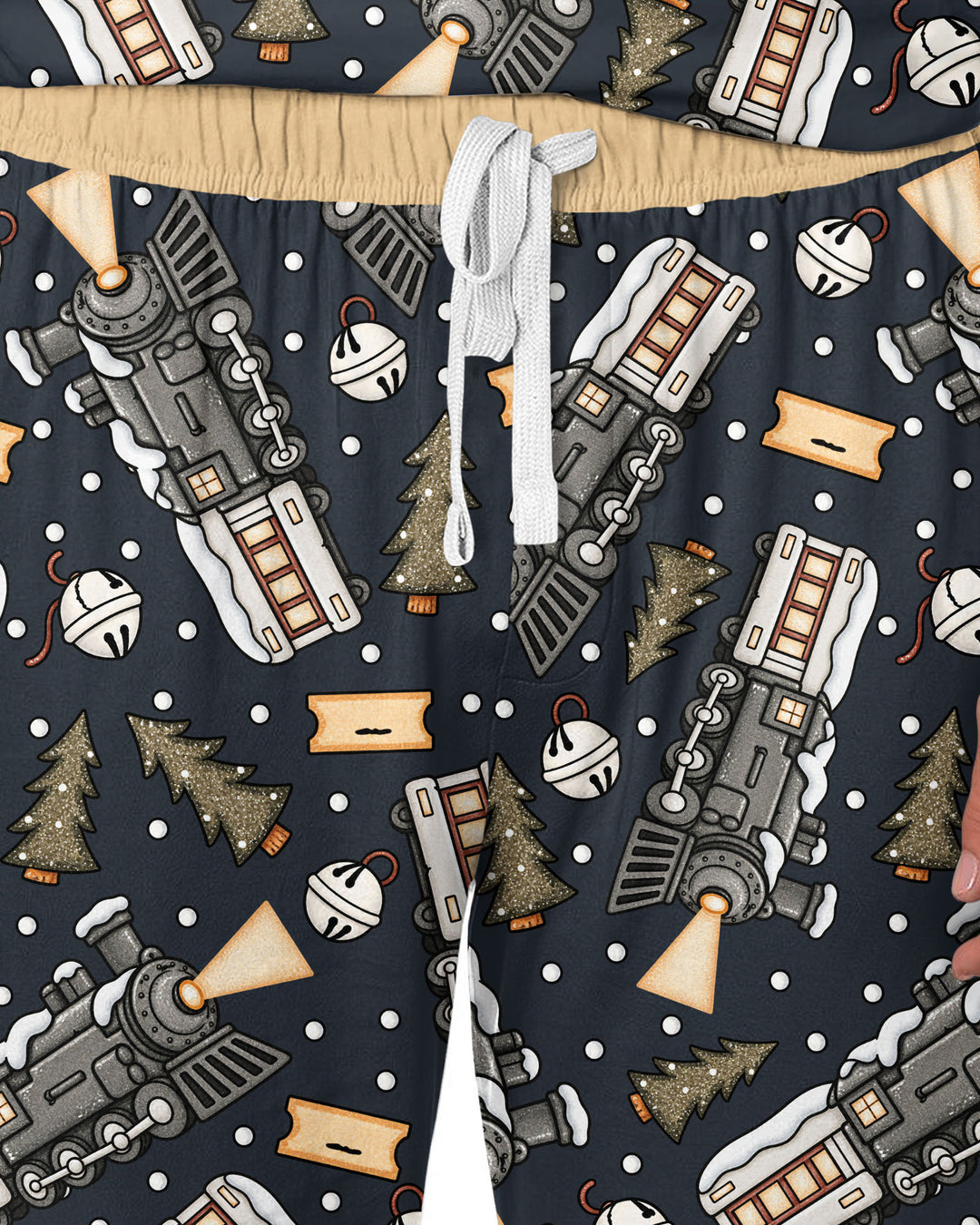 Custom Name Believe Kid Train  Bamboo Men's Pajama Set