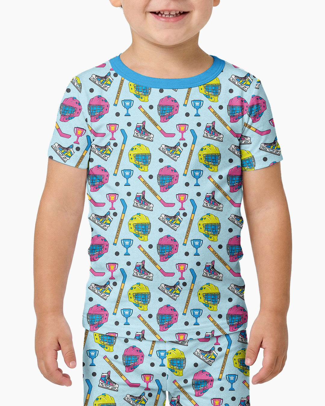 The Ice Hockey Princess Bamboo Two Piece Short Sleeve Pajama Set