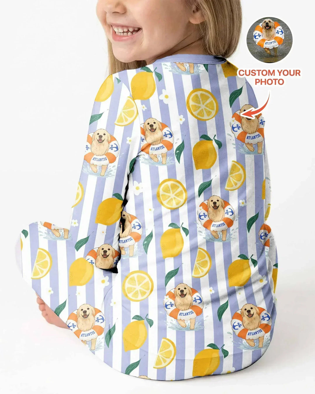 Zweiteiliges Langarm-Pyjama-Set mit Sommerfrüchten