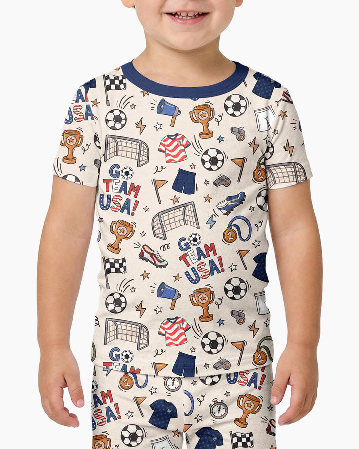 Zweiteiliges, kurzärmliges Pyjama-Set mit Marienkäfern