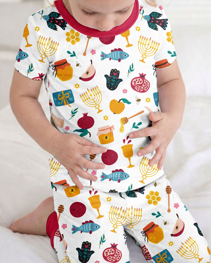 Zweiteiliges, kurzärmliges Pyjama-Set mit Marienkäfern