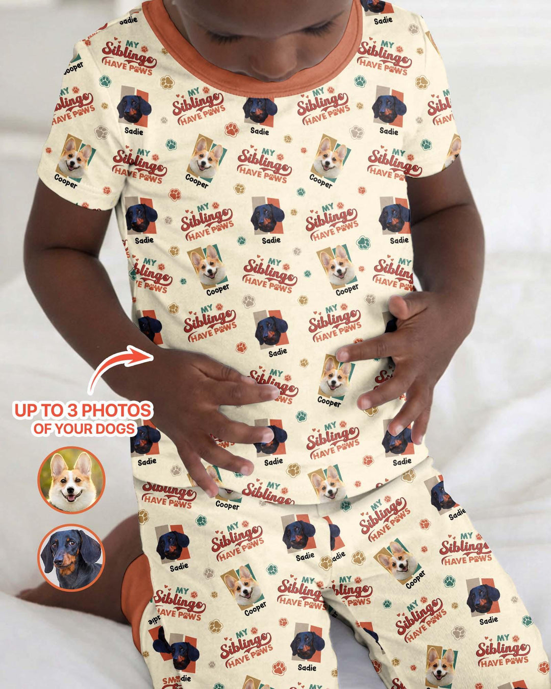 Zweiteiliges, kurzärmliges Pyjama-Set mit Marienkäfern