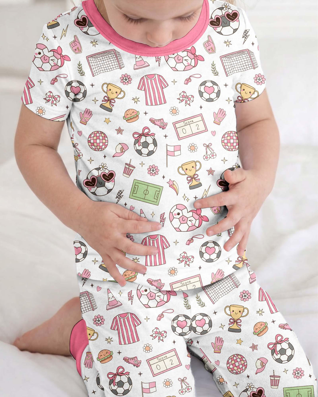 Zweiteiliges, kurzärmliges Pyjama-Set mit Marienkäfern