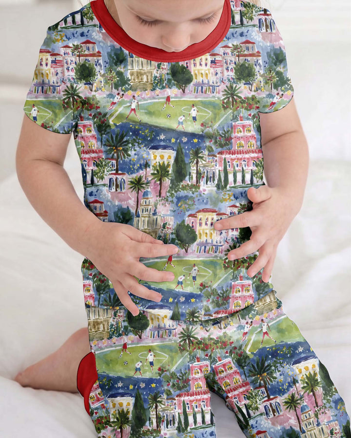 Zweiteiliges, kurzärmliges Pyjama-Set mit Marienkäfern