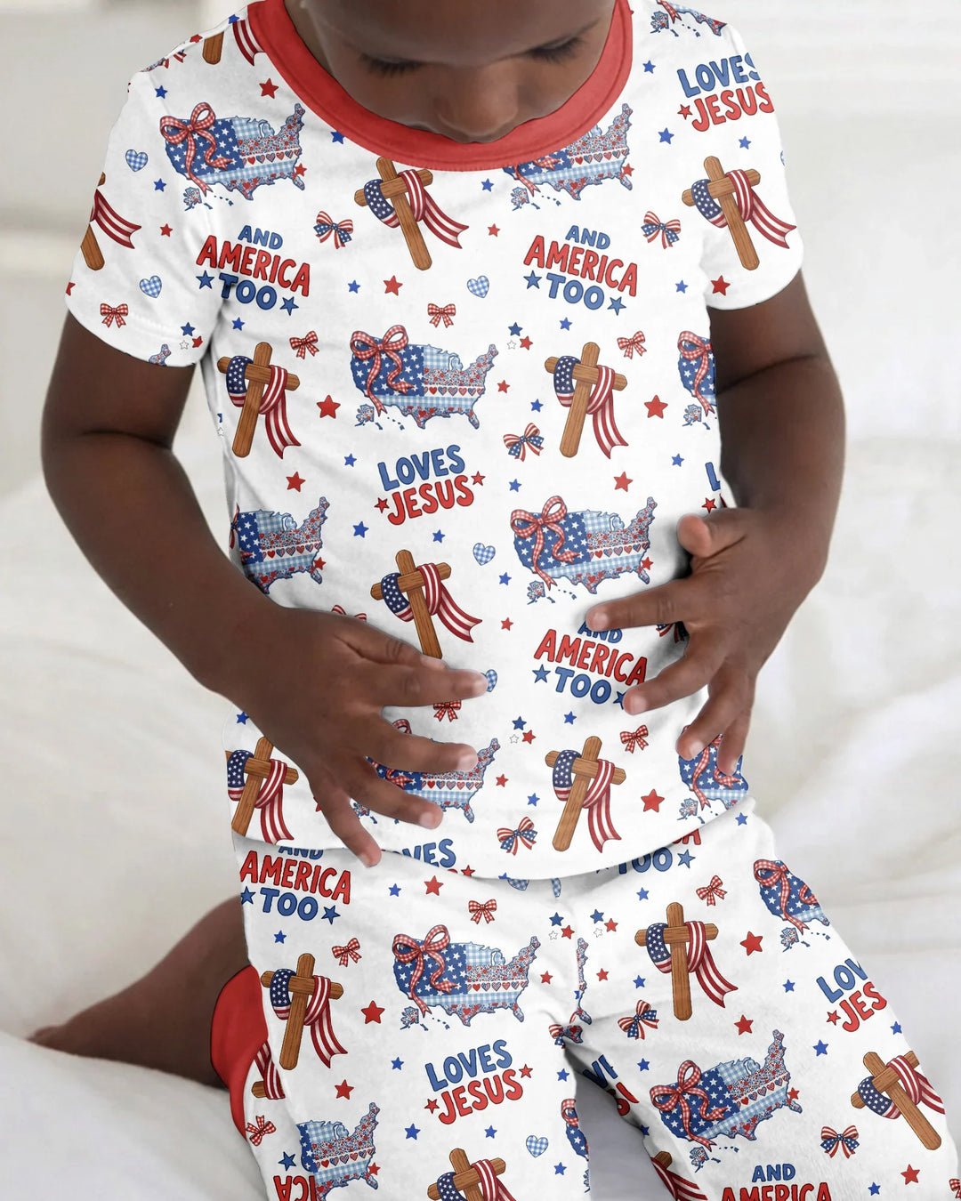 Zweiteiliges, kurzärmliges Pyjama-Set mit Marienkäfern