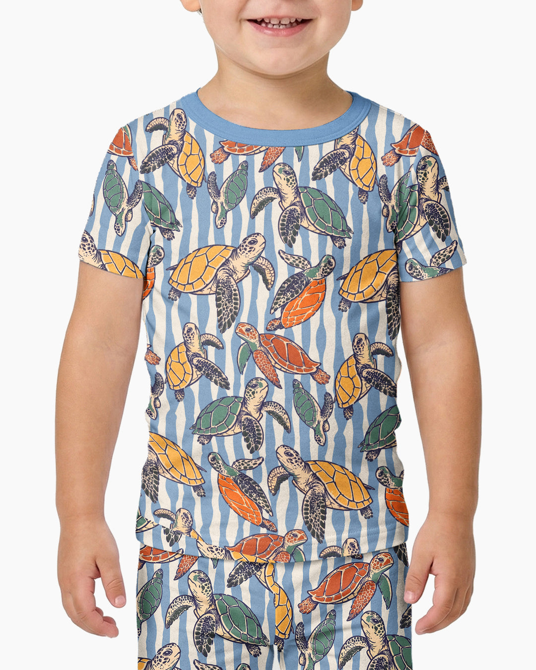 Turtle Bay Family Matching Bamboo Two Piece Short Sleeve Pajama Set