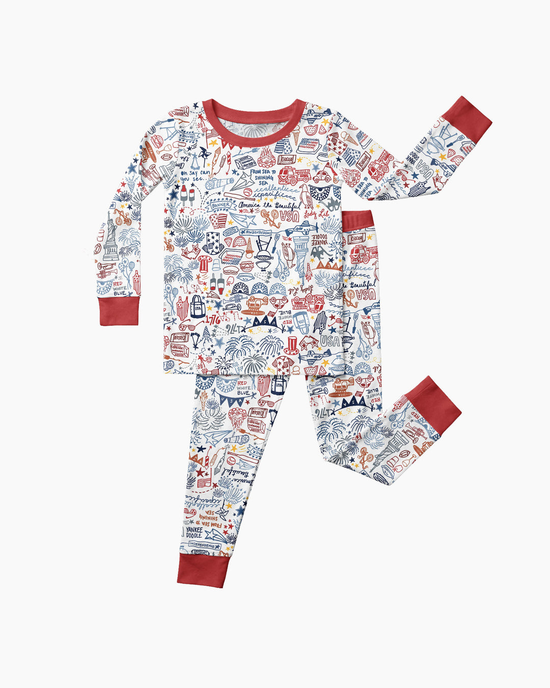 Zweiteiliges Langarm-Pyjama-Set mit Sommerfrüchten