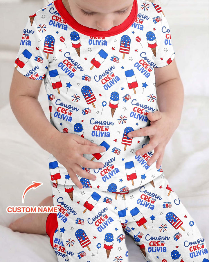 Zweiteiliges, kurzärmliges Pyjama-Set mit Marienkäfern