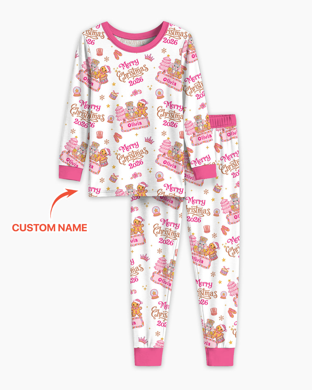 Custom Name Nutcracker Christmas Tale Bamboo Two Piece Long Sleeve Pajama Set