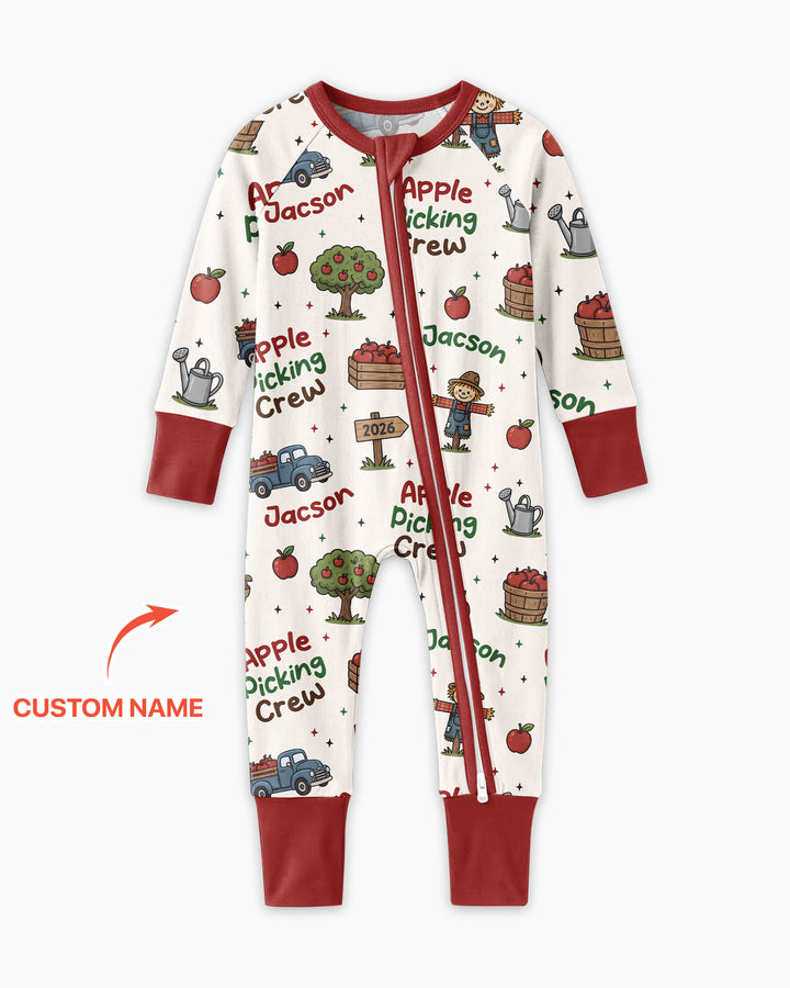 Custom Name Apple Picking Crew Bamboo Convertible Zippy