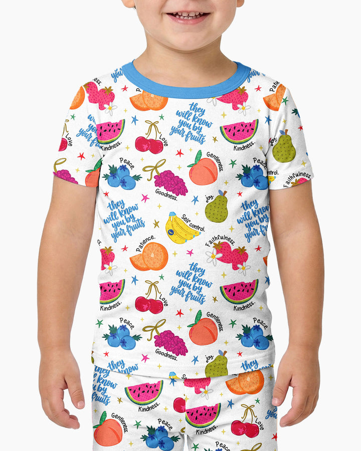 They Will Know You By Your Fruits Bamboo Two Piece Short Sleeve Pajama Set