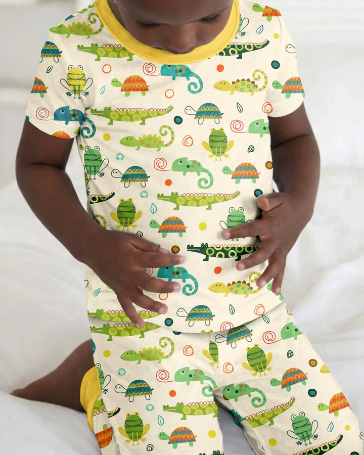 Zweiteiliges, kurzärmliges Pyjama-Set mit Marienkäfern