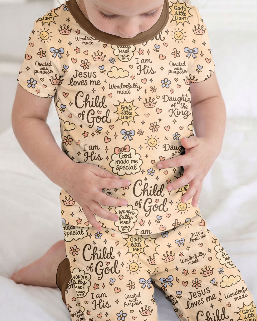 Zweiteiliges, kurzärmliges Pyjama-Set mit Marienkäfern