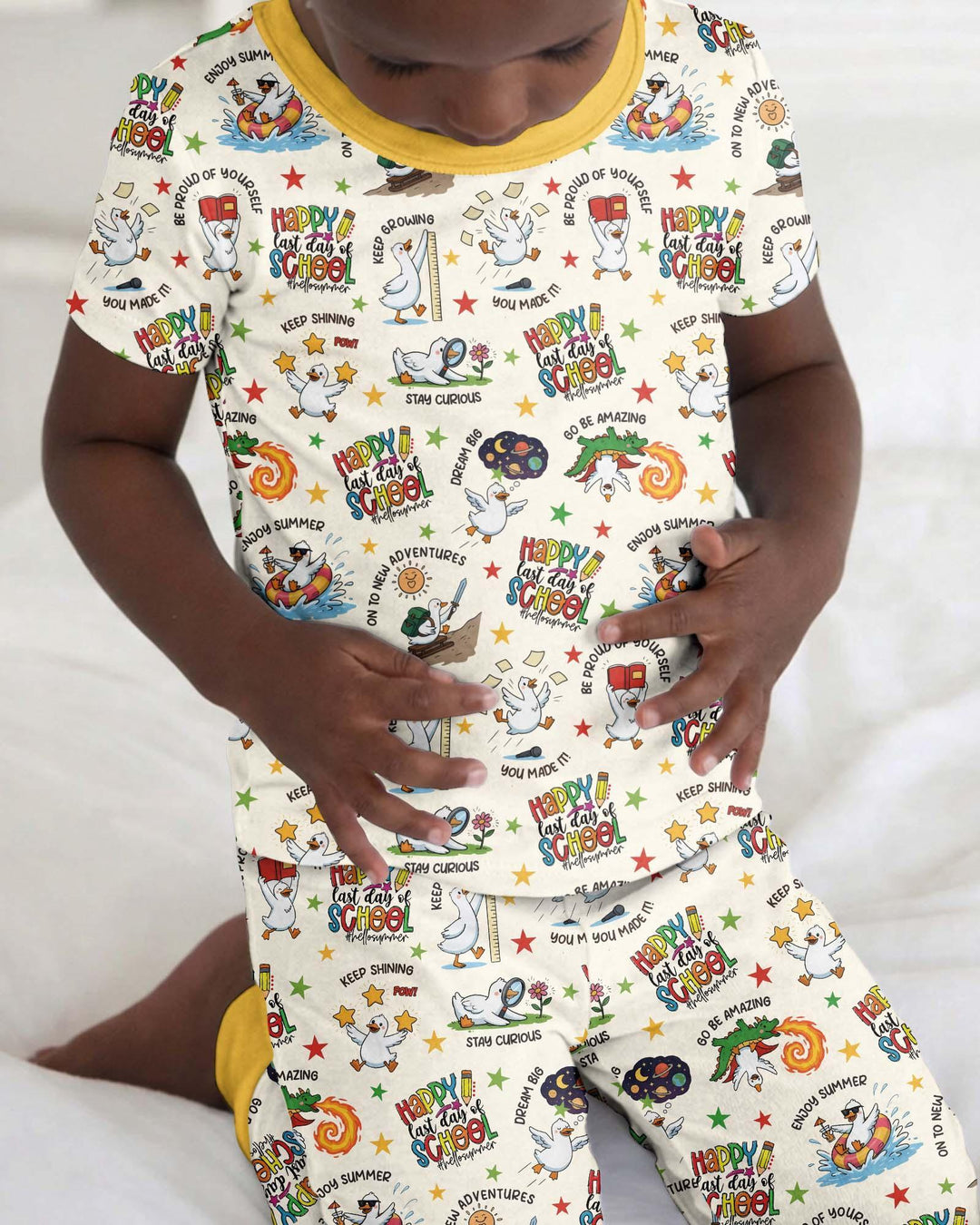 Zweiteiliges, kurzärmliges Pyjama-Set mit Marienkäfern