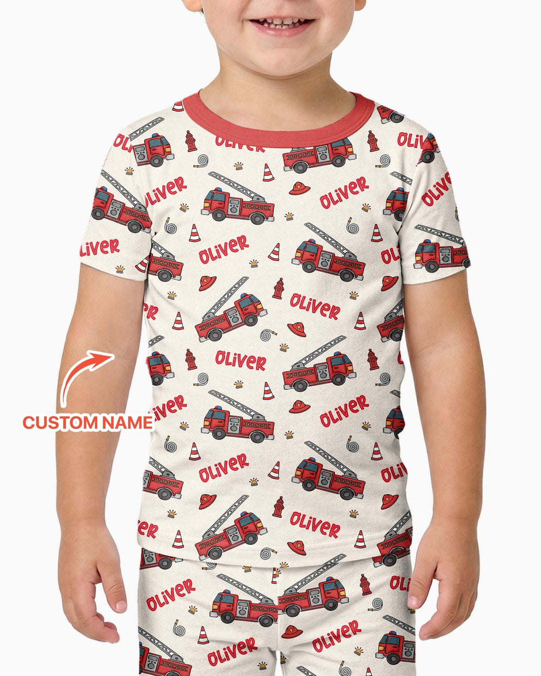 Custom Name Future Firefighters Bamboo Two Piece Short Sleeve Pajama Set