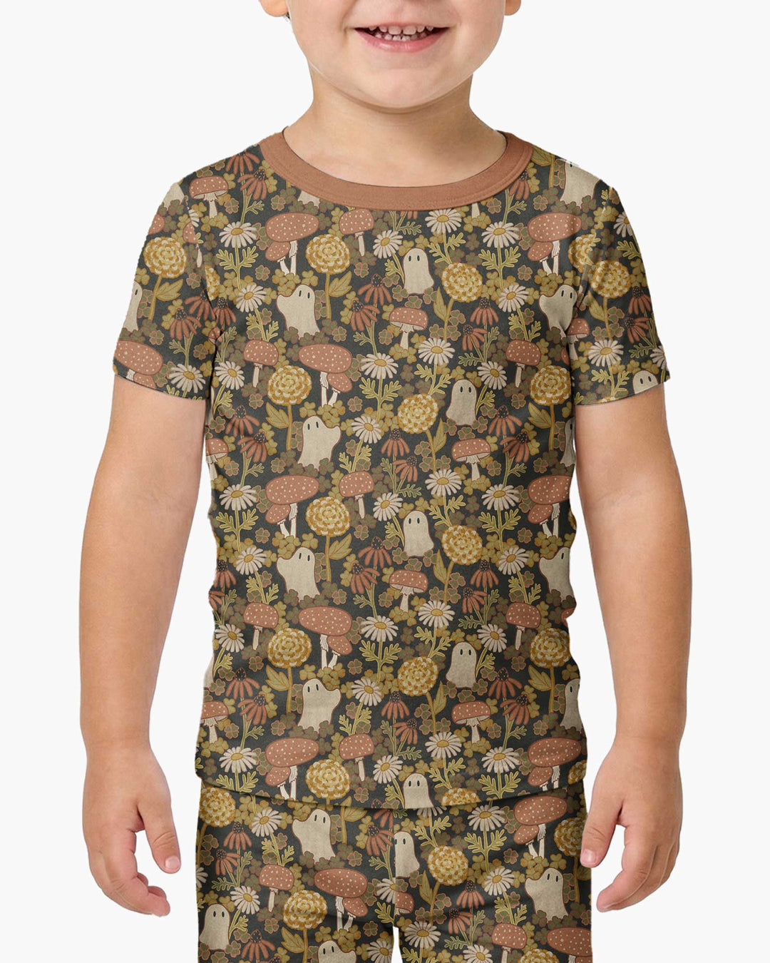 Ghost Garden Dark Autumn Bamboo Two Piece Short Sleeve Pajama Set